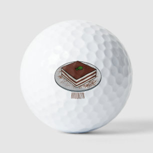 Balles De Golf Illustration de gâteau de Tiramisu