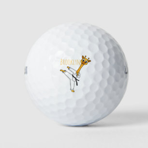 Balles De Golf Illustration de girafe de kung fu en style dessin