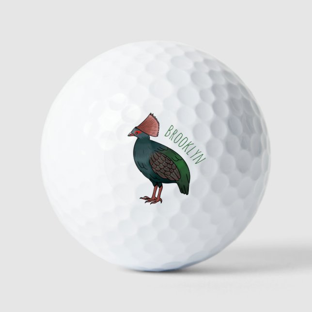 Balles De Golf Illustration de la caricature d'oiseau perdrix en  (Recto)