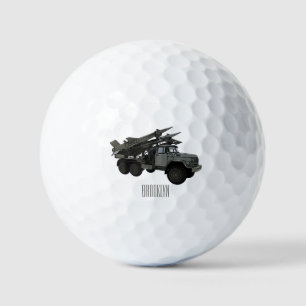 Balles De Golf Illustration de la caricature d'un véhicule à miss