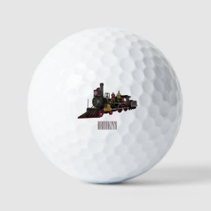 Balles De Golf Illustration de la locomotive à vapeur