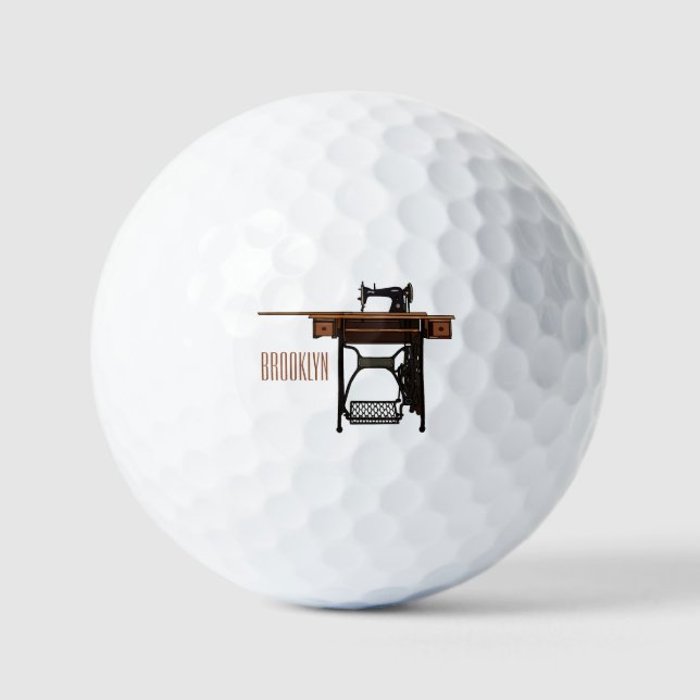 Balles De Golf Illustration de la machine à coudre (Recto)