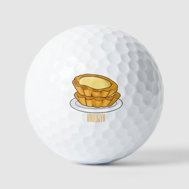 Balles De Golf Illustration de la tarte à l'oeuf (Recto)