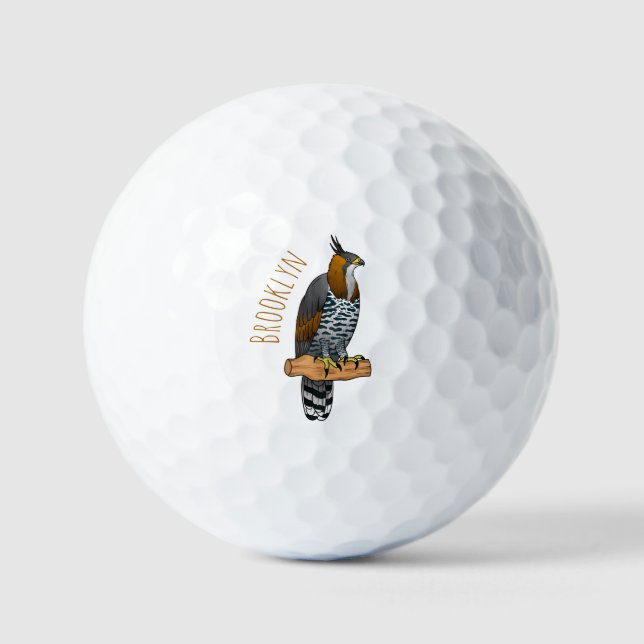Balles De Golf Illustration de l'aigle à faucon orné (Recto)
