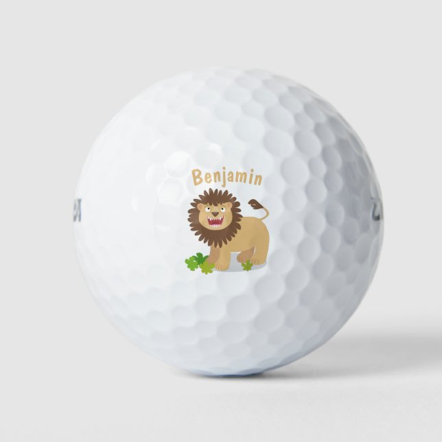 Balles De Golf Illustration de l'effervescence de lions heureux (Devant)