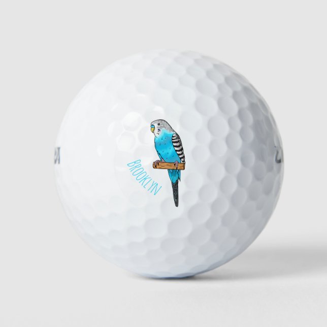 Balles De Golf Illustration de l'oiseau bleu budgerigar (Devant)