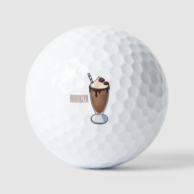 Balles De Golf Illustration de milk-shake au chocolat (Recto)
