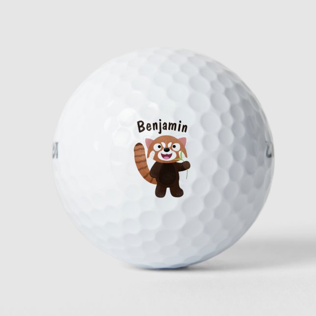 Balles De Golf Illustration de panda rouge mignon (Devant)