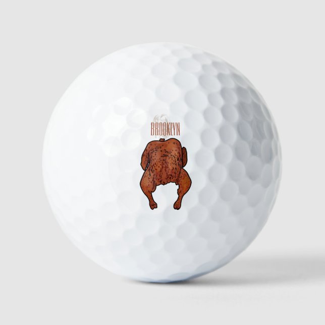 Balles De Golf Illustration de poulet rôti (Recto)