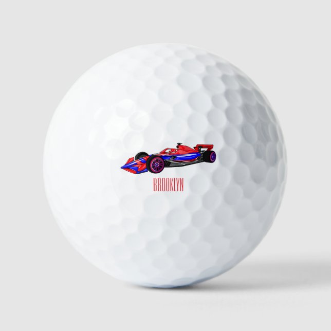 Balles De Golf Illustration de voiture de course professionnelle (Recto)