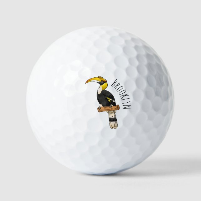 Balles De Golf Illustration d'oiseau de grande corneille (Recto)