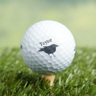 Balles De Golf Illustration d'oiseaux de Corneille Noire personna