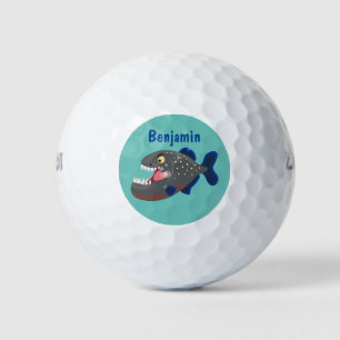 Balles De Golf Illustration drôle de piranha affamée