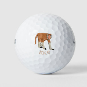 Balles De Golf Illustration drôle de singe proboscis