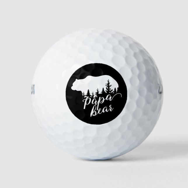 Balles De Golf Illustration du bois blanc et noir Père Ours (Devant)