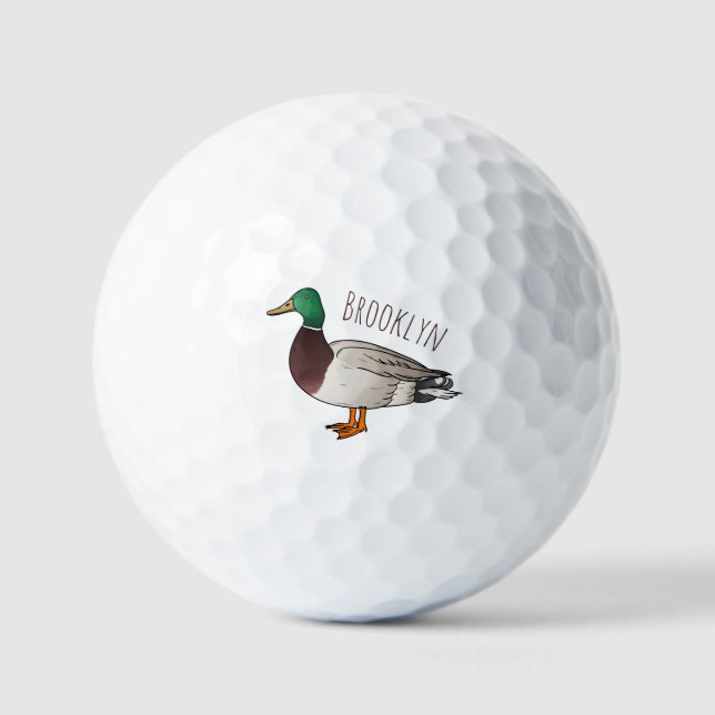 Balles De Golf Illustration du canard de Majard (Recto)
