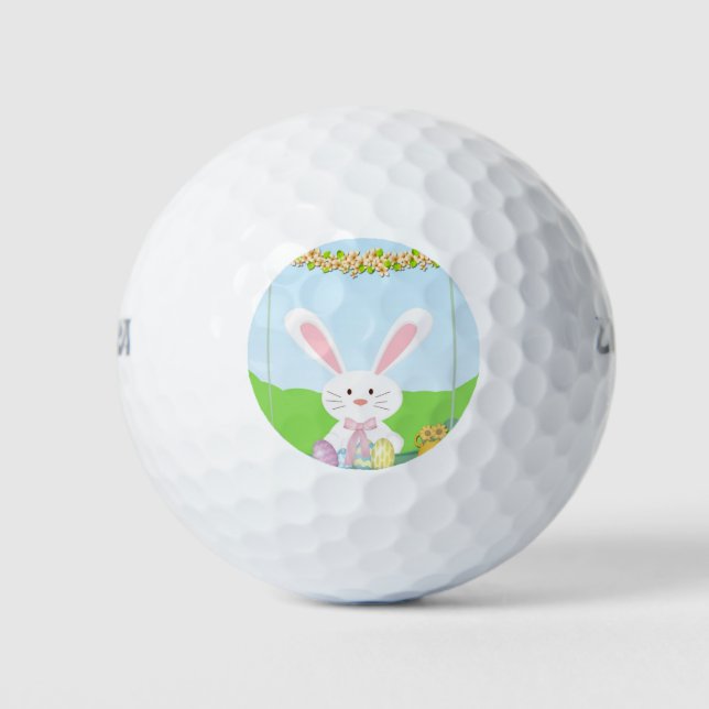 Balles De Golf Illustration du lapin de Pâques (Devant)