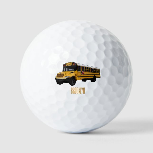 Balles De Golf Illustration d'un autobus scolaire (Recto)