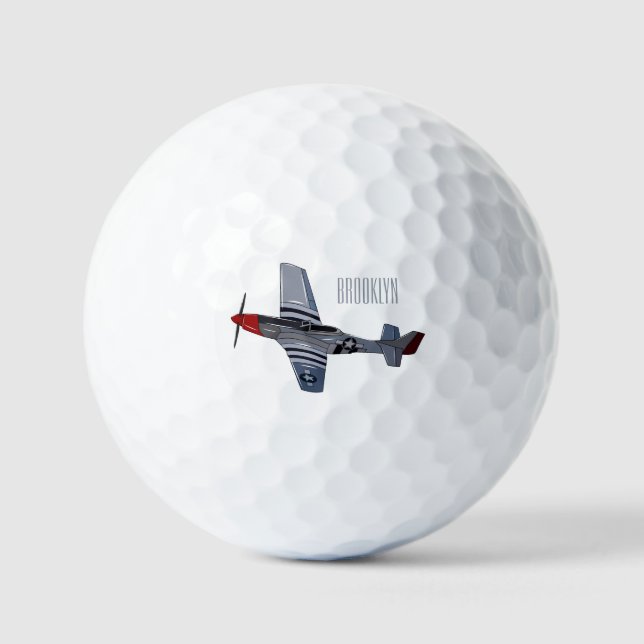 Balles De Golf Illustration d'un avion de chasse-bombardier (Recto)