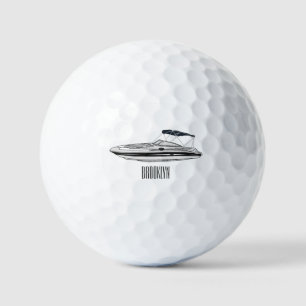 Balles De Golf Illustration d'un bateau à moteur