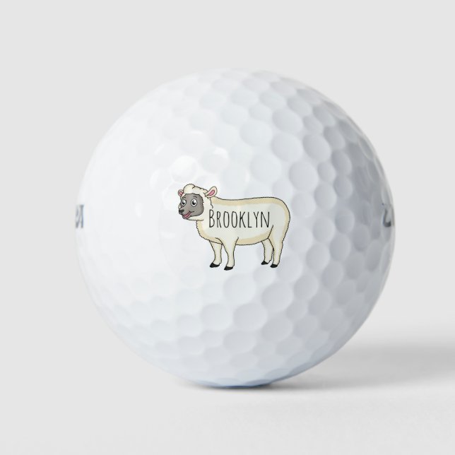 Balles De Golf Illustration d'un mouton joyeux (Devant)