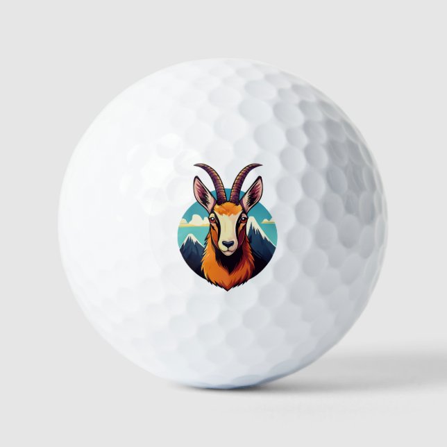 Balles De Golf Illustration d'une tête de chamois (Recto)