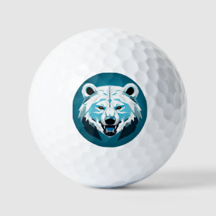 Balles De Golf Illustration géométrique d'ours polaire féroce