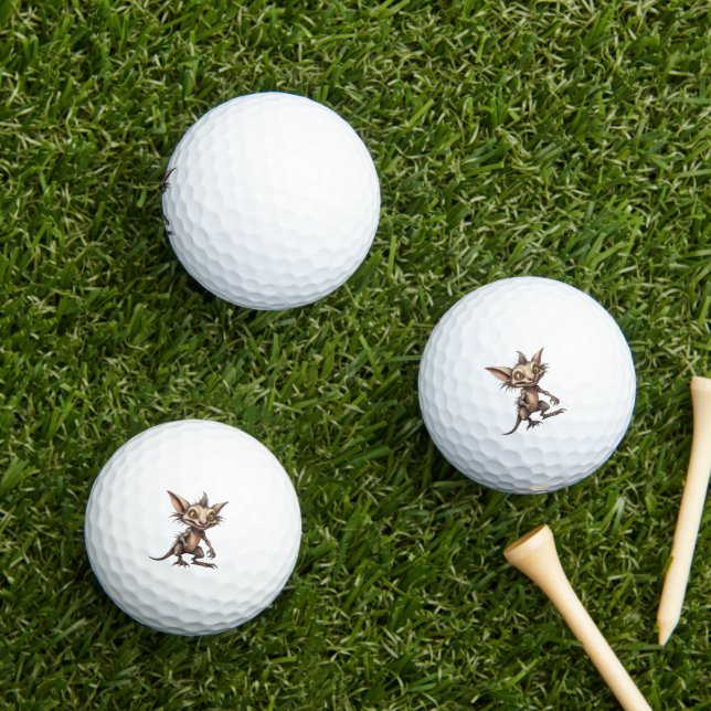 Balles De Golf Illustration hybride de Chupacabra Gremlin (Herbe in situ)
