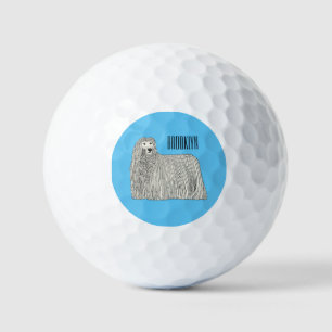 Balles De Golf Illustration Komondor pour chien