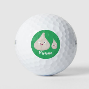 Balles De Golf Illustration végétale de caricature à l'ail mignon