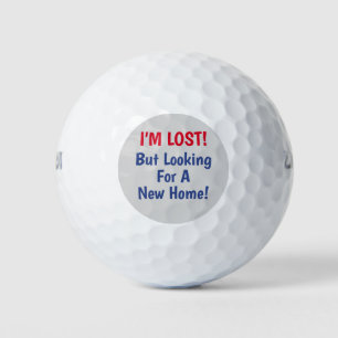Balles De Golf "I'm Lost" Drôle, Messages do-it-yourself, Rouge &