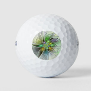Balles De Golf Imaginaire coloré Fleur moderne Abstrait Fractal