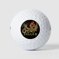 Imaginaire rouge noir chinois Dragon Monogramme