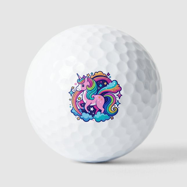 Balles De Golf Imaginaire Unicorne vibrant (Recto)