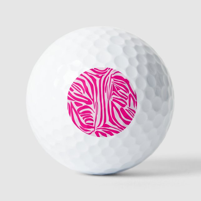 Balles De Golf Impression zèbre rose (Recto)