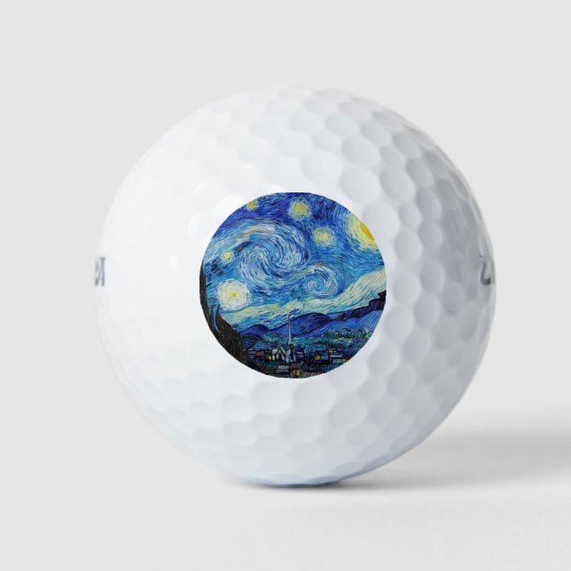 Balles De Golf Impressionnisme Vincent Van Gogh Starry Starry Nui (Devant)