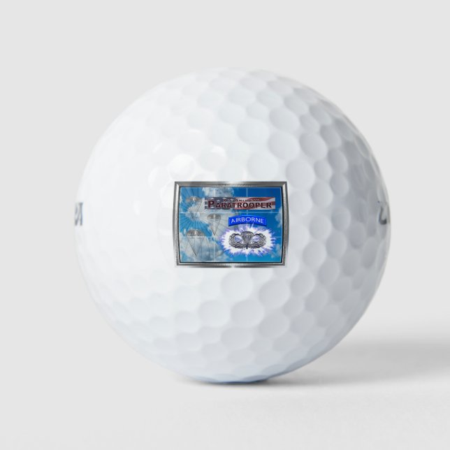Balles De Golf Incroyable parachutiste américain et drapeau (Devant)