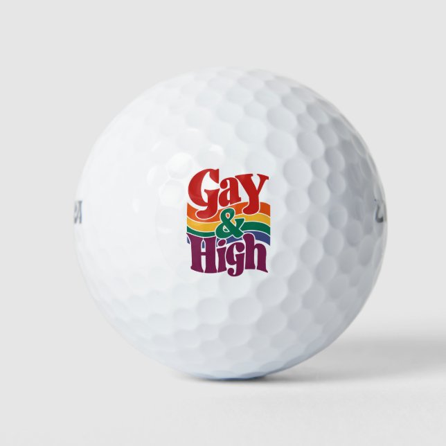 Balles De Golf Indicateur Gay Et Haute Rétro LGBTQ Pride (Devant)