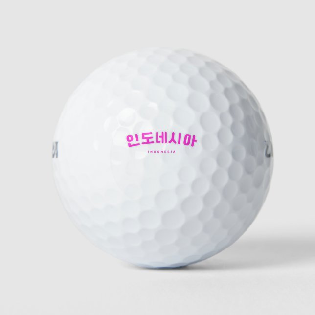 Balles De Golf Indonésie rose dans le Hangul Kpop coréen (Devant)