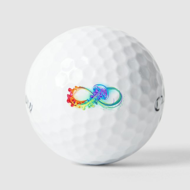 Balles De Golf Infinity avec Rainbow Jellyfish (Recto)
