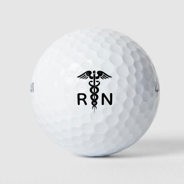 Balles De Golf Infirmière diplômée Caducée IDE personnalisé (Devant)