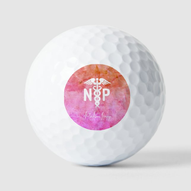 Balles De Golf Infirmière Praticien NP Pink Médicale Personnalisé (Recto)