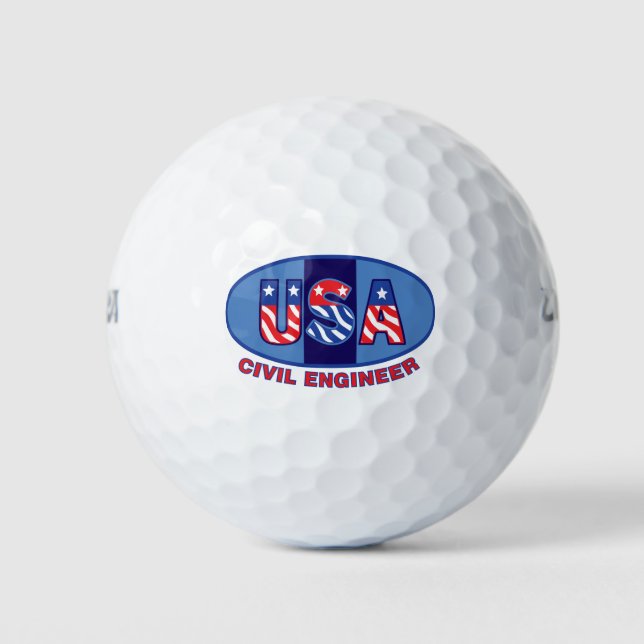 Balles De Golf Ingénieur civil patriote (Devant)