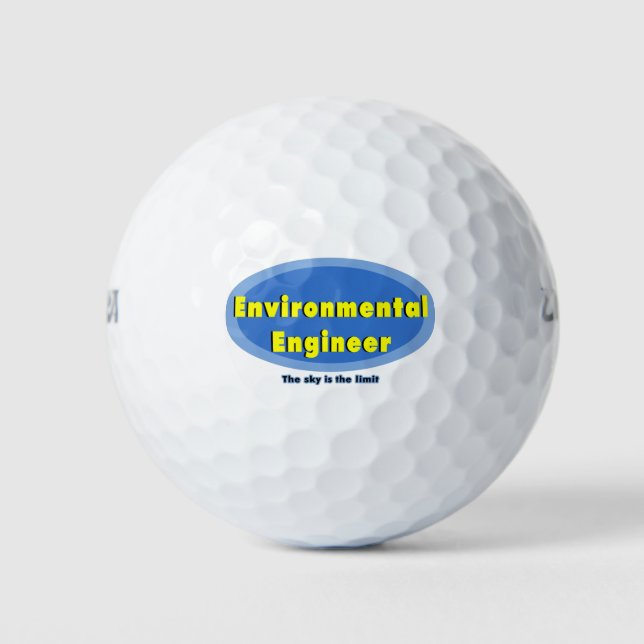 Balles De Golf Ingénieur de l'environnement bleu ovale (Devant)