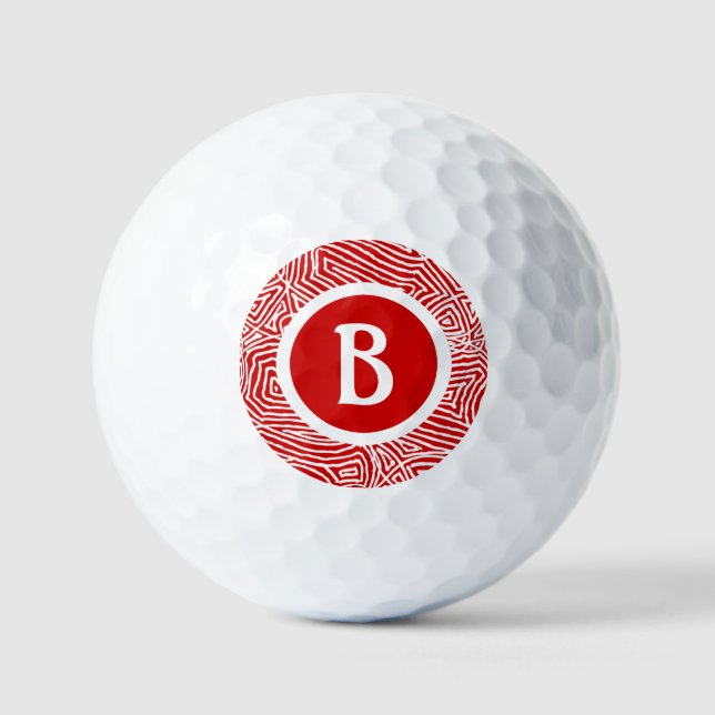 Balles De Golf Initial in Red (Recto)