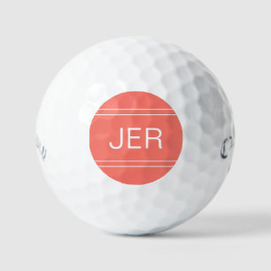 Balles De Golf Initiale Monogramme Corail Personnalisée pour Golf