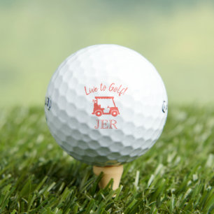 Balles De Golf Initiales brodées sur chariot de golf Vivez pour l