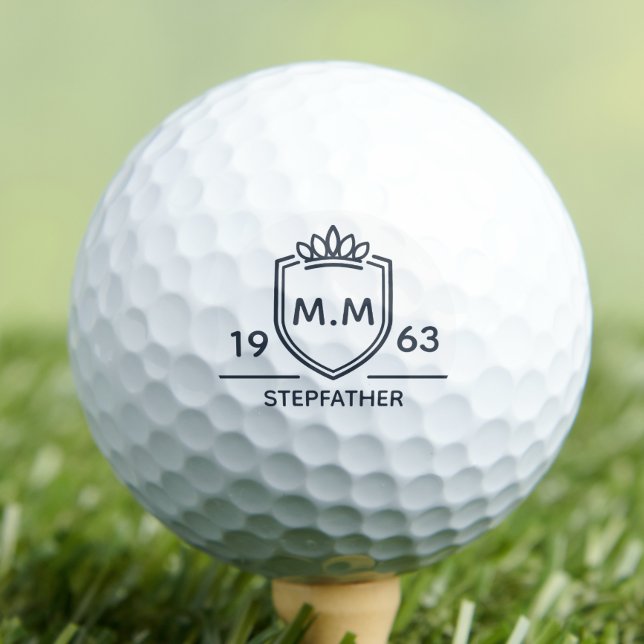Balles De Golf Initiales de monogramme de beau-père Nom Homme de  (Stepfather Golf Ball)