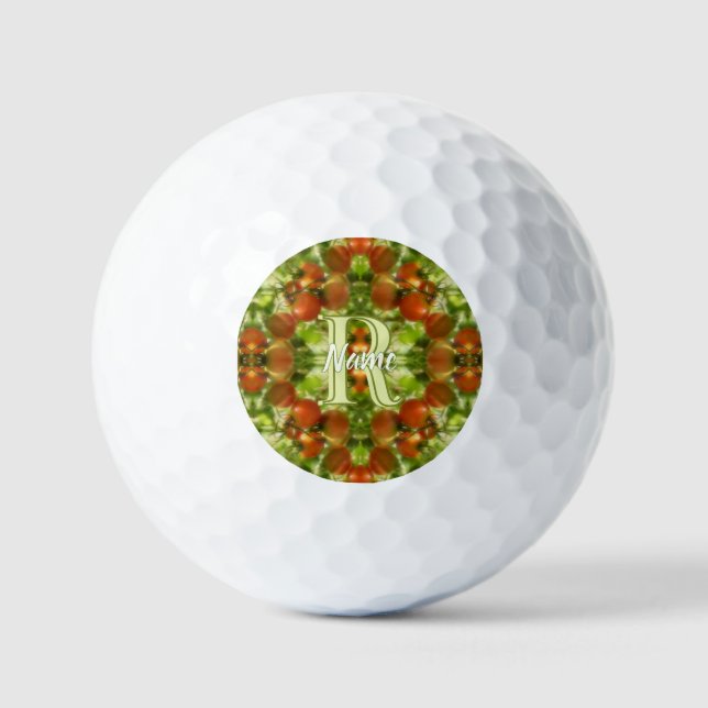 Balles De Golf Initiales de monogramme personnalisé Nom Tomates d (Recto)