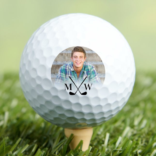 Balles De Golf Initiales de monogramme Photo (Monogram Initials Photo Golf Balls)